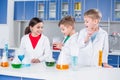 Kids in chemical laboratory