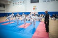 Kids and Children Martial Arts Sport Demonstration. Kyokushin Belgrade Trophy Royalty Free Stock Photo