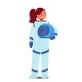 Kids Choose Astronaut Profession. What I Want to Be When Grow Up Concept. Child Girl Character in Space Suit and Helmet