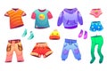 Kids clothes, cute baby fashion cartoon collection Royalty Free Stock Photo