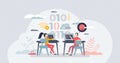 Kids coding and learn script programming from childhood tiny person concept