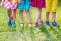 Kids with colorful shoes. Children footwear Royalty Free Stock Photo