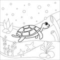 coloring book for children on the theme of the water world Royalty Free Stock Photo