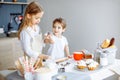 Kids Cooking Baking Cookies Kitchen Concept. Royalty Free Stock Photo