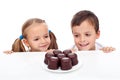 Kids craving sweets Royalty Free Stock Photo