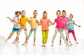 The kids dance school, ballet, hiphop, street, funky and modern dancers Royalty Free Stock Photo