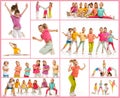 The kids dance school, ballet, hiphop, street, funky and modern dancers Royalty Free Stock Photo