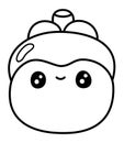 Mangosteen - Cute Smiling Face Cartoon Freshy Fruit Clipart