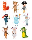 Kids different costumes vector