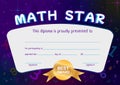 Kids diploma of achievements in mathematics Royalty Free Stock Photo