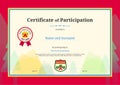 Kids Diploma or certificate of participation template with color