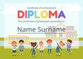 Kids diploma certificate for preschool