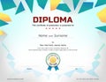 Kids Diploma or certificate template with awarded ribbon Royalty Free Stock Photo