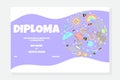 Kids Diploma. Colorful background