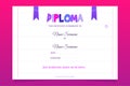 Kids diploma template, book gift certificate,