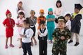 Kids with diverse multi profession uniform