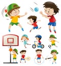 Kids doing different types of sports Royalty Free Stock Photo