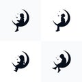 Kids dreaming logo design template