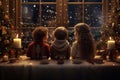 Kids eagerly waiting for Santa Claus with milk Royalty Free Stock Photo