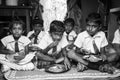 Kids eat their meal in school