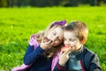 Kids eating donuts