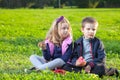 Kids eating donuts