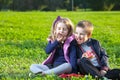 Kids eating donuts