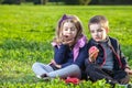 Kids eating donuts