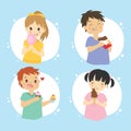 Kids Eating Sweets Vector Collection