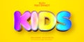 Kids editable text effect, sweet colorful cartoon font style