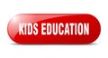 kids education button. sticker. banner. rounded glass sign Royalty Free Stock Photo