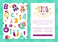 Kids Education Card Template with Space for Text, Invitation, Banner, Poster, Flyer Design, Science for Children