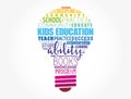 Kids Education light bulb word cloud collage Royalty Free Stock Photo