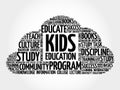 Kids Education word cloud collage Royalty Free Stock Photo