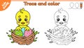 Easter kids game Tracing lines with cartoon chick Royalty Free Stock Photo