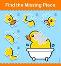 Kids educational Find The Missing Piece puzzle Royalty Free Stock Photo