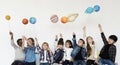 Kids enjoy Astronomy class concept
