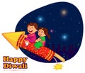 Kids enjoying firecracker celebrating Diwali festival of India Royalty Free Stock Photo