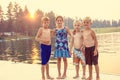 Kids enjoying summer vacation at the lake Royalty Free Stock Photo