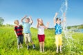 Kids enjoying water splashes