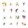 Kids Exercise and Gymnastic Flat Icons Pack Kids Gymnastic Flat Icons Pack