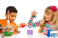 Kids experimenting in chemistry Royalty Free Stock Photo