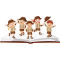 Kids Explorer On Top of an Open Story Book