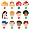 Kids faces collection Royalty Free Stock Photo