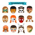 Kids faces with painting Royalty Free Stock Photo