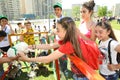 Kids festival . In park of Heydar Aliyev Center. International Children`s Day