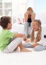 Kids fighting and crying Royalty Free Stock Photo