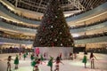 Kids figure skating performance on Galleria Dallas