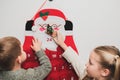 Children find gifts Felt santa claus advent calendar