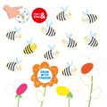 Kids Finger Drawing Paper Play Bee Picture Royalty Free Stock Photo